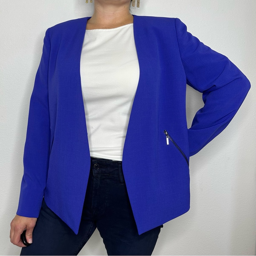 Solid Periwinkle Open Front Blazer Sz 10